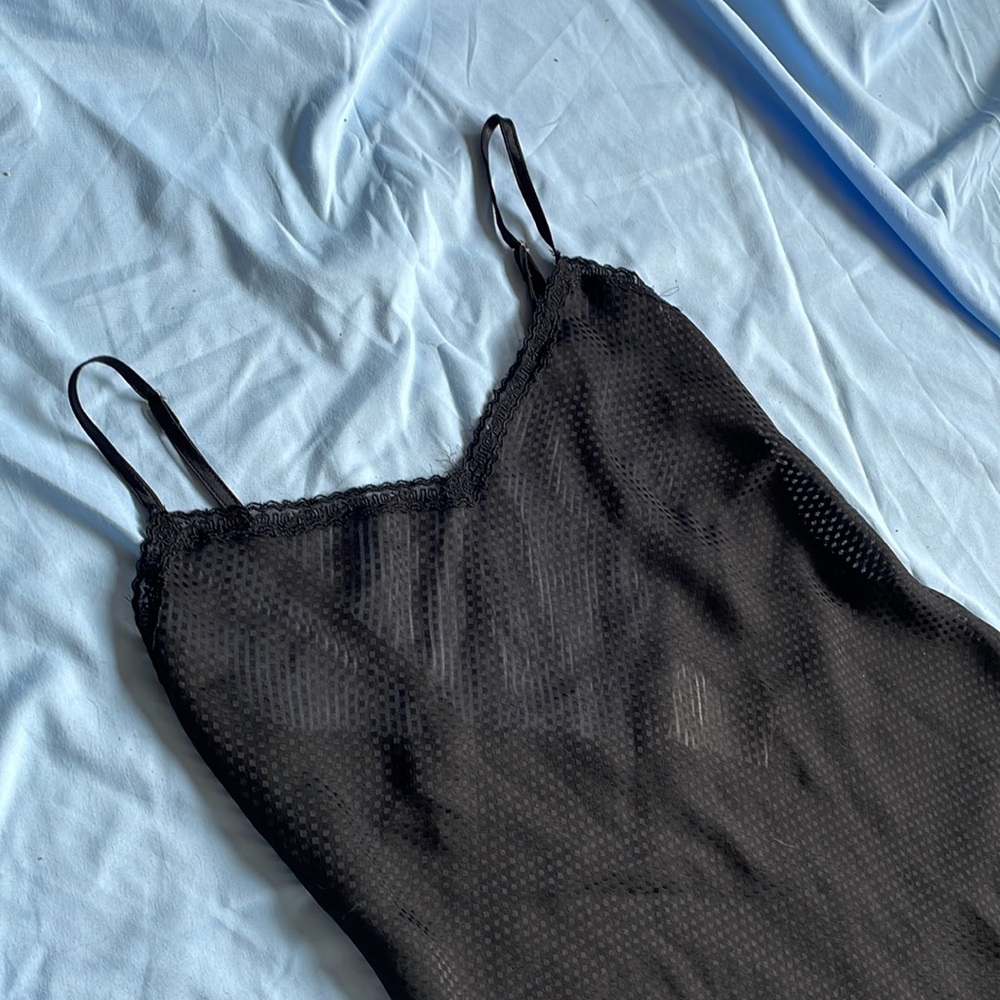 LA SENZA sheer maxi slip dress with lace trim